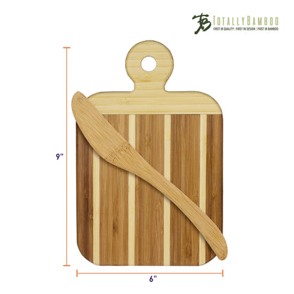 Striped Bamboo Paddle Board & Spreader Set