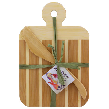 Striped Bamboo Paddle Board & Spreader Set