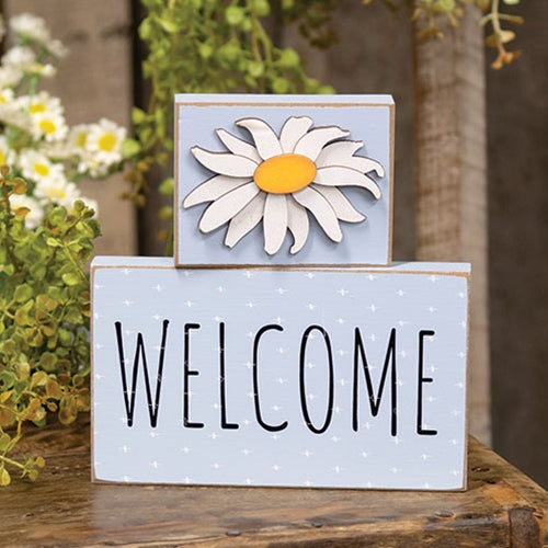 Welcome & Daisy Wooden Blocks Set