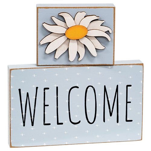 Welcome & Daisy Wooden Blocks Set