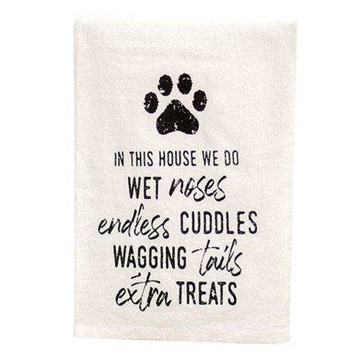 Wet Noses, Endless Cuddles, Wagging Tails Dish Towel