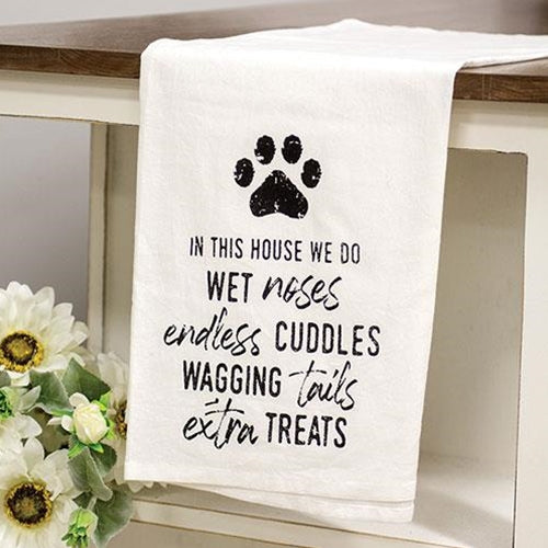 Wet Noses, Endless Cuddles, Wagging Tails Dish Towel